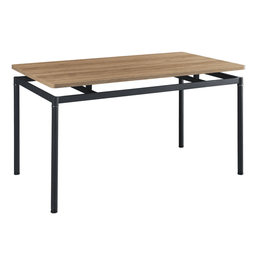Conjunto de jantar Hemnes mesa com 4 cadeiras têxtil aço Castanho claro en.casa