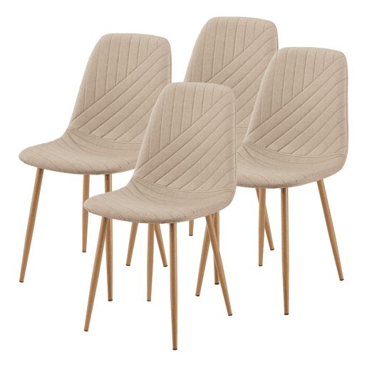 Conjunto de jantar Hemnes mesa com 4 cadeiras têxtil aço Castanho claro en.casa