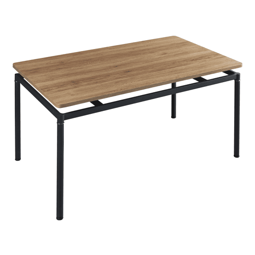 Conjunto de jantar Hemnes mesa com 4 cadeiras têxtil aço Castanho claro en.casa
