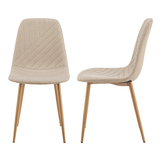 Conjunto de jantar Hemnes mesa com 4 cadeiras têxtil aço Castanho claro en.casa