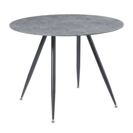 Conjunto de jantar Fitjar Mesa 75 x Ø100 cm com 4 cadeiras Aspeto de betão en.casa