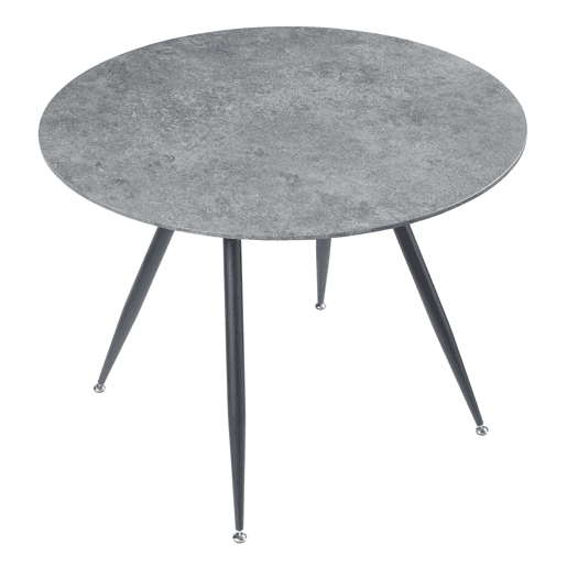Conjunto de jantar Fitjar Mesa 75 x Ø100 cm com 4 cadeiras Aspeto de betão en.casa