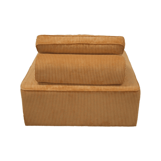 Módulo para sofá modular de veludo canelado, 1 lugar, Lao, Mostarda, 90x90x40 cm