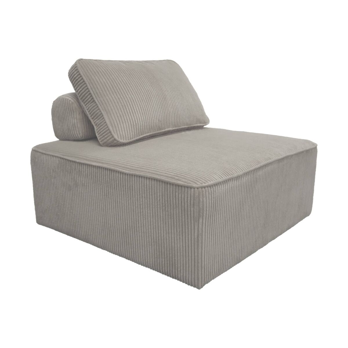 Módulo para sofá modular de pana, 1 plaza, lao, gris claro, 90x90x40 cm
