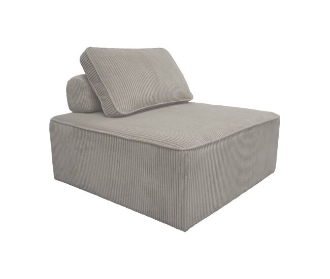 Módulo para sofá modular de pana, 1 plaza, lao, gris claro, 90x90x40 cm