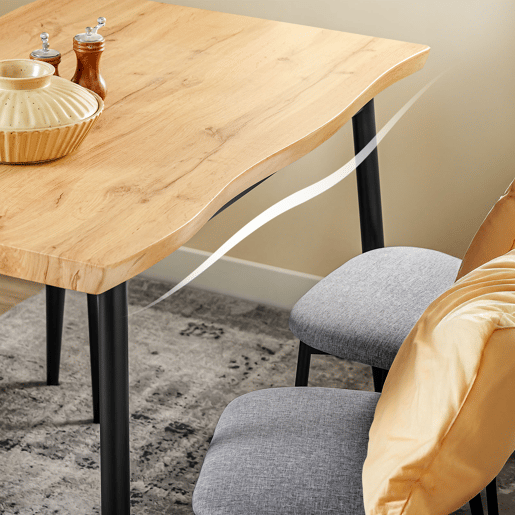 SoBuy Conjunto de Mesa de Jantar 110x70x76cm com 4 Cadeiras MDF e Aço Preto OGT52-N