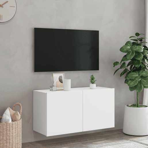 Móvel de parede para TV - Armário de TV 80x30x41 cm branco