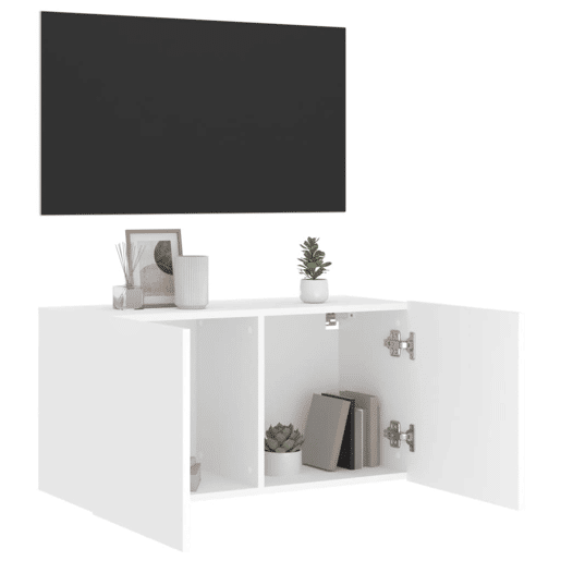 Móvel de parede para TV - Armário de TV 80x30x41 cm branco