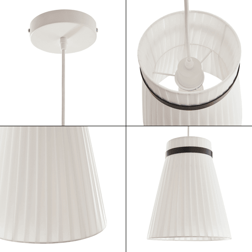 Candeeiro suspenso Broughton E27 abajur em tecido branco e aro preto lux.pro Candeeiro suspenso Broughton E27 abajur em tecido branco e aro preto lux.pro
