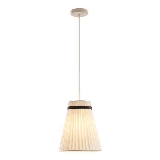 Candeeiro suspenso Broughton E27 abajur em tecido branco e aro preto lux.pro Candeeiro suspenso Broughton E27 abajur em tecido branco e aro preto lux.pro