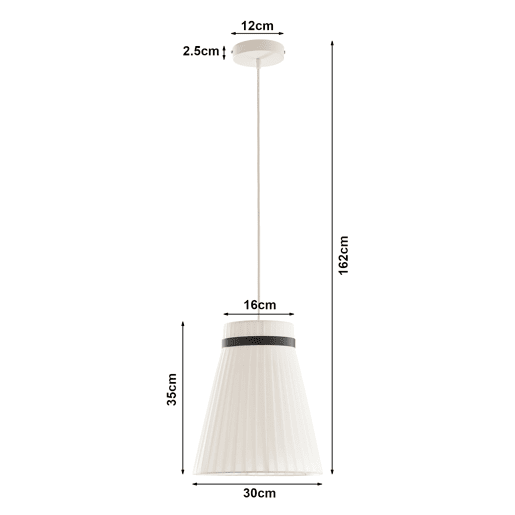 Candeeiro suspenso Broughton E27 abajur em tecido branco e aro preto lux.pro Candeeiro suspenso Broughton E27 abajur em tecido branco e aro preto lux.pro