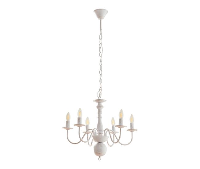 Lámpara de araña berkeley 6 luces e14 vintage 160 x 56 x 56 cm - blanco lux.pro