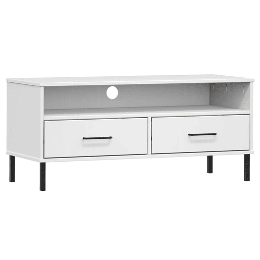 Móvel de TV - Modulo de TV - Armário de TV c pernas de metal pinho maciço OSLO branco