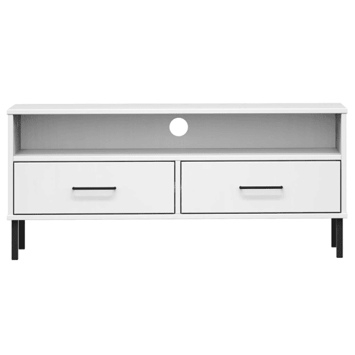 Móvel de TV - Modulo de TV - Armário de TV c pernas de metal pinho maciço OSLO branco
