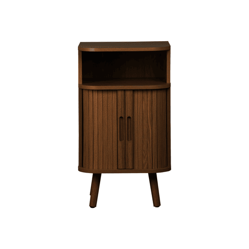 Mesa de cabeceira com 2 portas de correr, set de 2, Legacy, Madeira de nogueira, 40x40x70 cm