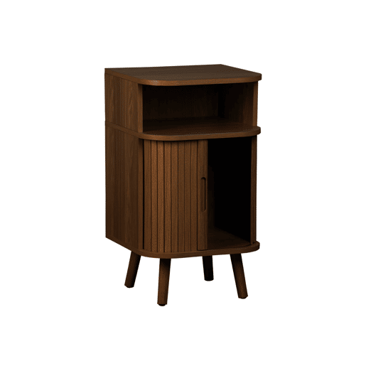 Mesa de cabeceira com 2 portas de correr, set de 2, Legacy, Madeira de nogueira, 40x40x70 cm