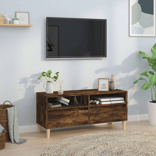 Móvel p TV, Armário de TV 100x34,5x44,5 cm derivados madeira carvalho fumado