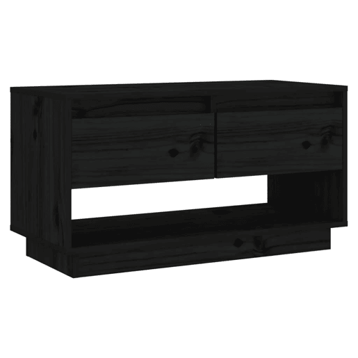 Móvel de TV - Modulo de TV - Armário de TV 74x34x40 cm madeira de pinho maciça preto