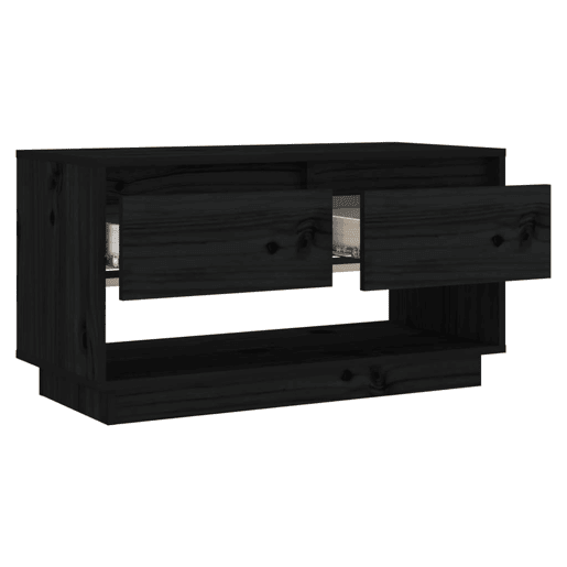 Móvel de TV - Modulo de TV - Armário de TV 74x34x40 cm madeira de pinho maciça preto