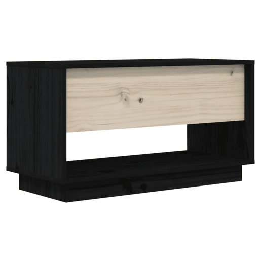 Móvel de TV - Modulo de TV - Armário de TV 74x34x40 cm madeira de pinho maciça preto