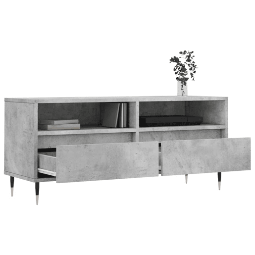 Móvel p TV, Armário de TV 100x34,5x44,5cm derivados de madeira cinza cimento