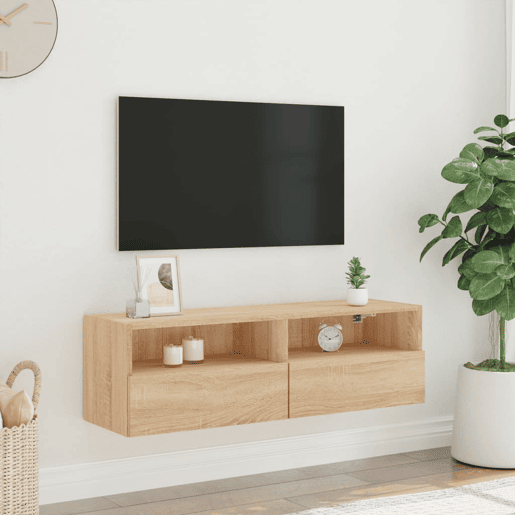 Móvel parede p TV - Armário TV 100x30x30 cm deriv. madeira carvalho sonoma