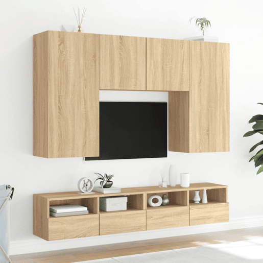 Móvel parede p TV - Armário TV 100x30x30 cm deriv. madeira carvalho sonoma