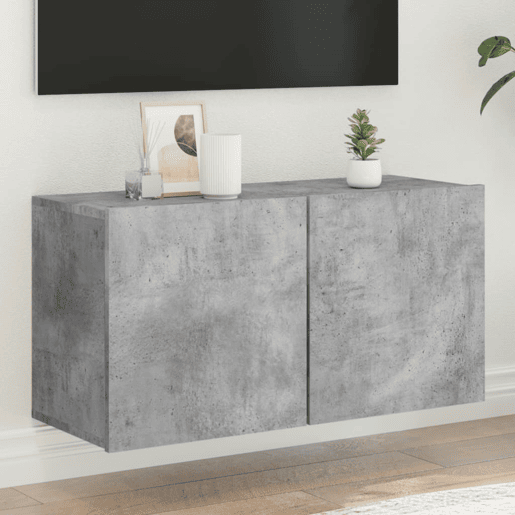 Móvel de parede para TV - Armário de TV 80x30x41 cm cinzento cimento