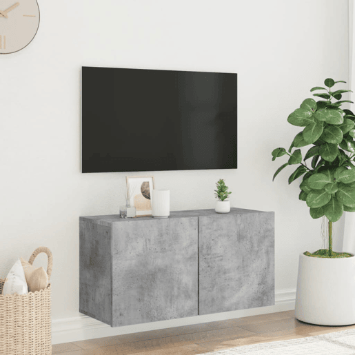 Móvel de parede para TV - Armário de TV 80x30x41 cm cinzento cimento