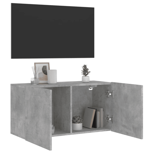 Móvel de parede para TV - Armário de TV 80x30x41 cm cinzento cimento