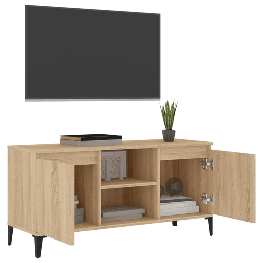 Móvel de TV - Modulo de TV - Armário de TV com pernas em metal 103,5x35x50 cm carvalho sonoma