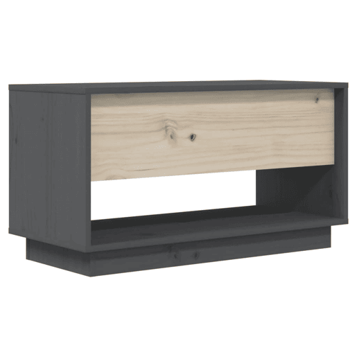 Móvel de TV - Modulo de TV - Armário de TV 74x34x40 cm madeira de pinho maciça cinzento