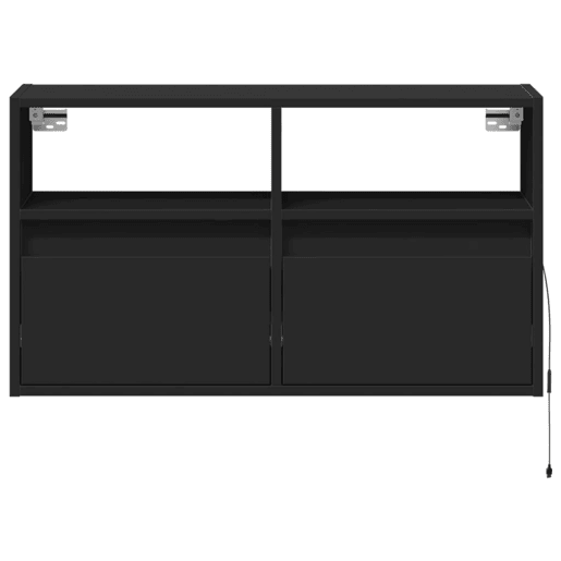 Móvel de parede para TV - Armário de TV com luzes LED 80x31x45 cm preto