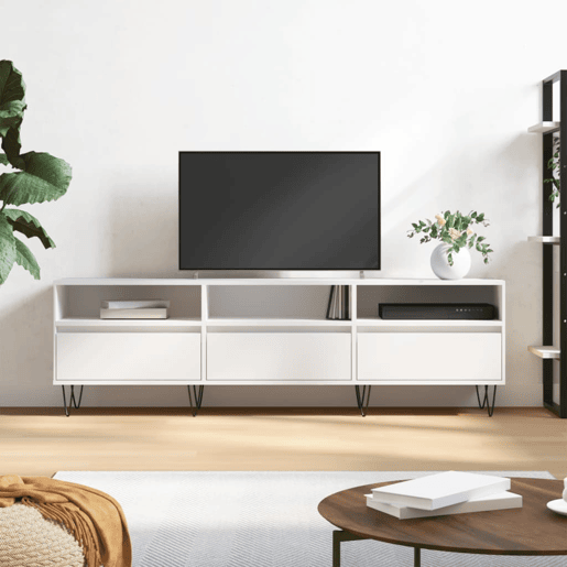 Móvel de TV - Modulo de TV - Armário de TV 150x30x44,5 cm derivados de madeira branco