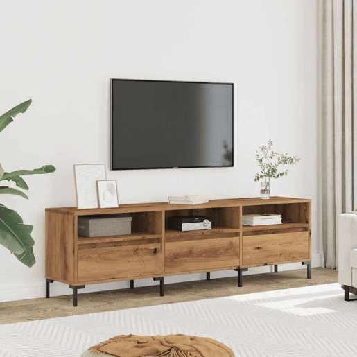 Móvel TV - Modulo de TV - Armário de TV 150x30x44,5 cm derivados de madeira carvalho artisiano