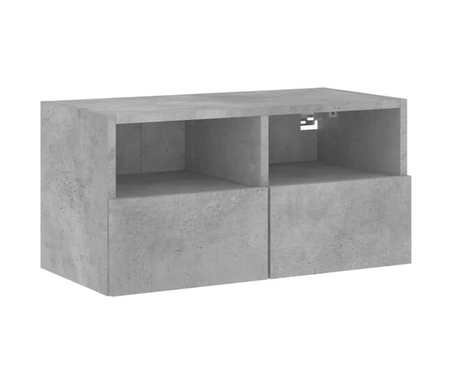 Mueble de pared tv - mesa de tv madera ingeniería gris hormigón 60x30x30 cm