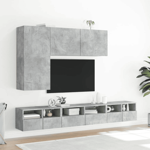 Móvel de parede p TV - Armário de TV 60x30x30 cm deriv. madeira cinza cimento