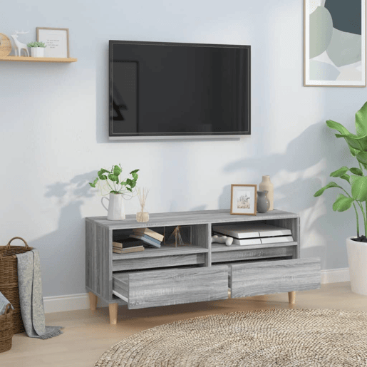 Móvel de TV - Modulo de TV - Armário de TV 100x34,5x44,5 cm derivados madeira cinzento sonoma