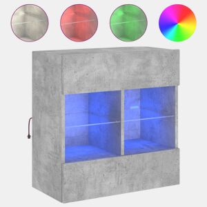 Móvel parede p TV - Armário TV c luzes LED 58,5x30x60,5 cm cinza cimento