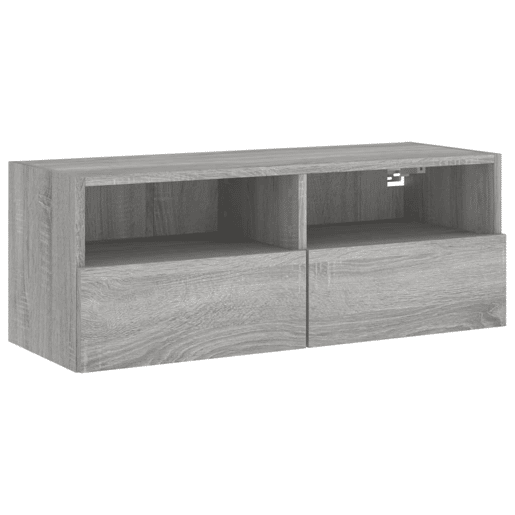 Móvel de parede p TV - Armário de TV 80x30x30cm derivados madeira cinza sonoma