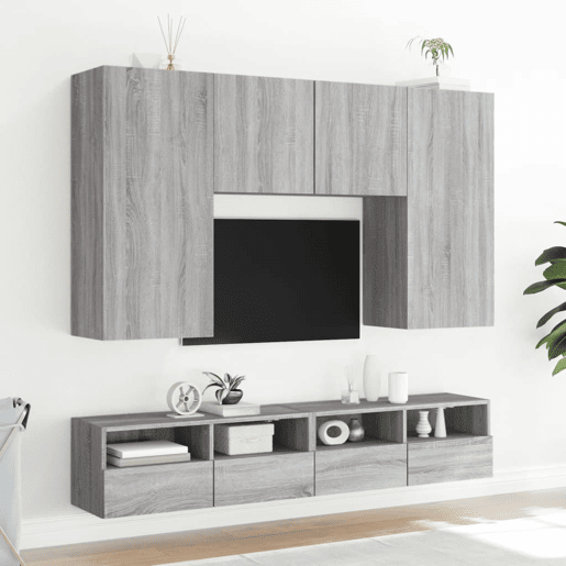 Móvel de parede p TV - Armário de TV 80x30x30cm derivados madeira cinza sonoma