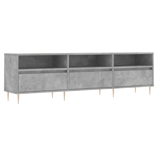 Móvel de TV - Modulo de TV - Armário de TV 150x30x44,5 cm derivados de madeira cinza cimento