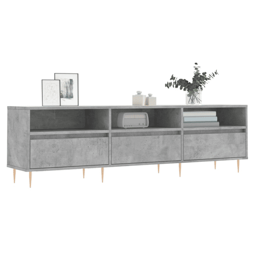 Móvel de TV - Modulo de TV - Armário de TV 150x30x44,5 cm derivados de madeira cinza cimento