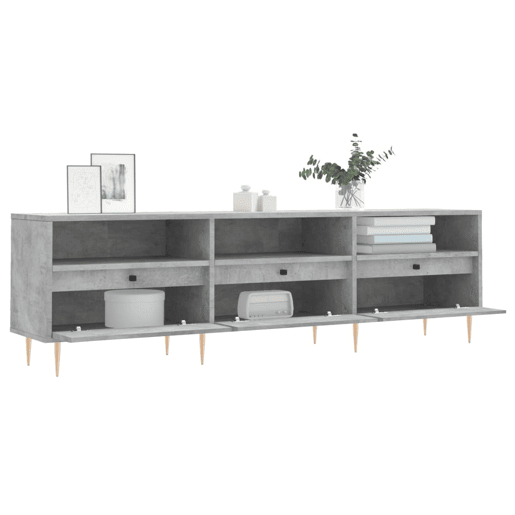 Móvel de TV - Modulo de TV - Armário de TV 150x30x44,5 cm derivados de madeira cinza cimento