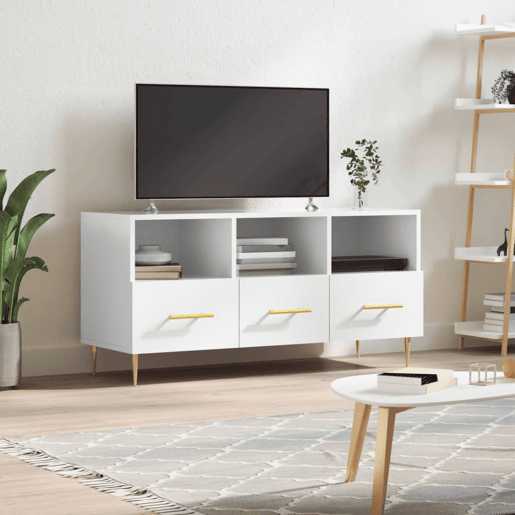 Móvel para TV - Móvel de TV - Armário de TV 102x36x50 cm derivados madeira branco brilhante