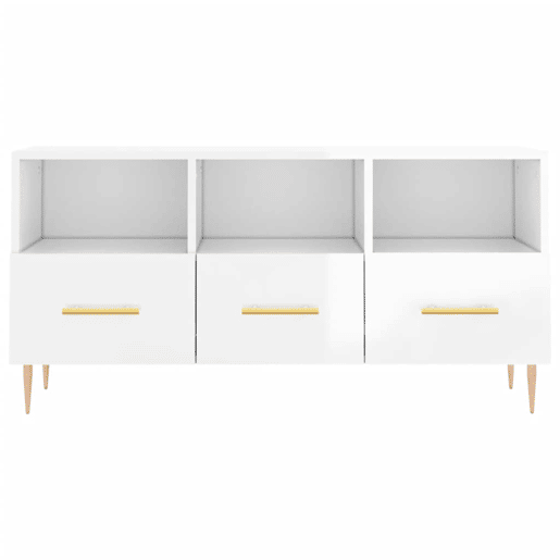 Móvel para TV - Móvel de TV - Armário de TV 102x36x50 cm derivados madeira branco brilhante