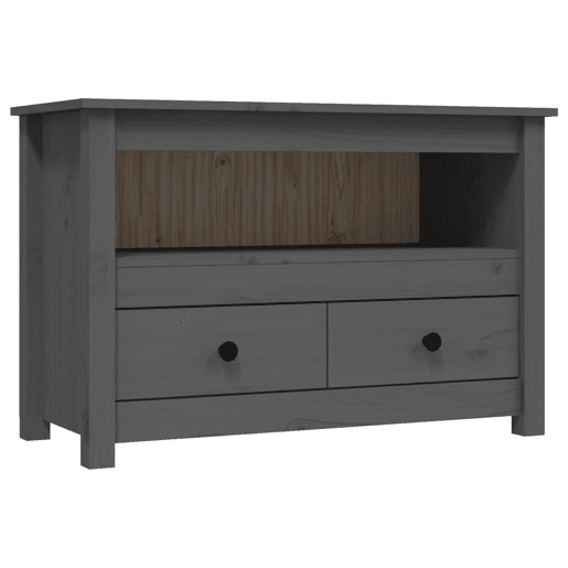 Móvel de TV - Modulo de TV - Armário de TV 79x35x52 cm madeira de pinho maciça cinzento