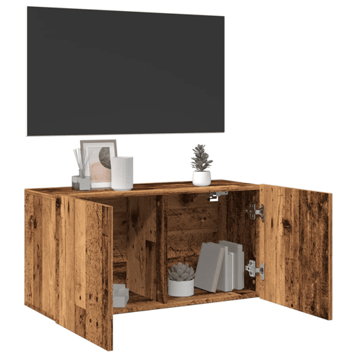 Móvel de parede para TV - Armário de TV 80x30x41 cm madeira velha