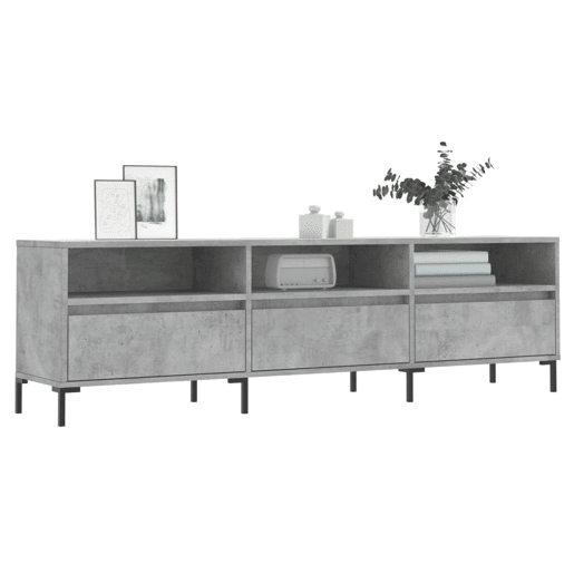 Móvel de TV - Modulo de TV - Armário de TV 150x30x44,5 cm derivados de madeira cinza cimento