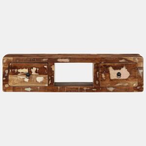 Armário de TV - Móvel de TV para parede 100x32x25cm madeira recuperada maciça